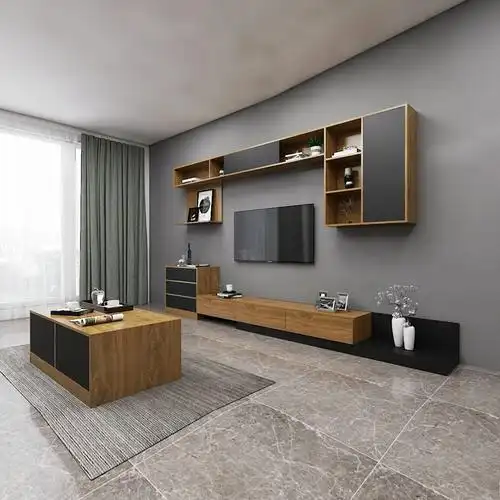 定制客厅电视柜简约轻奢北欧组合挂墙柜壁挂吊柜电视柜