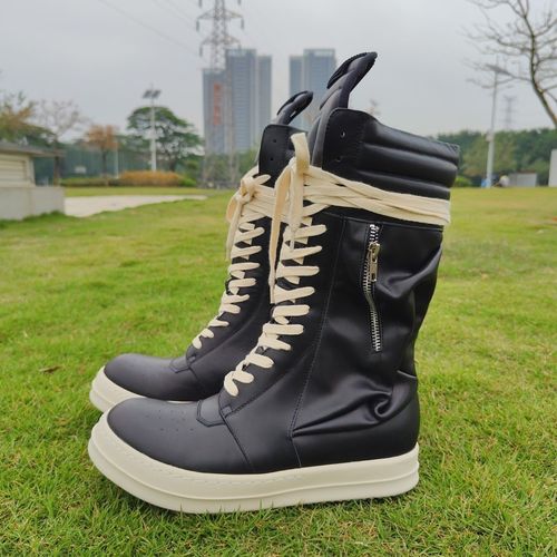 2023ss秋冬新款粉红色真皮ro中筒靴大高帮男工装靴洋气鞋女短靴潮