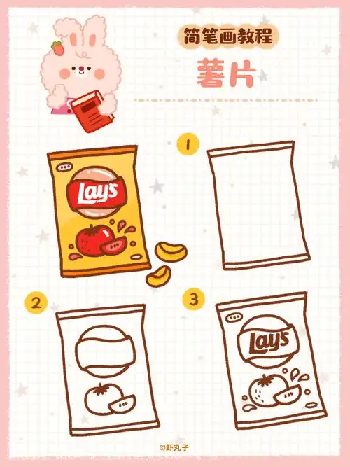 简笔画教程零食之薯片