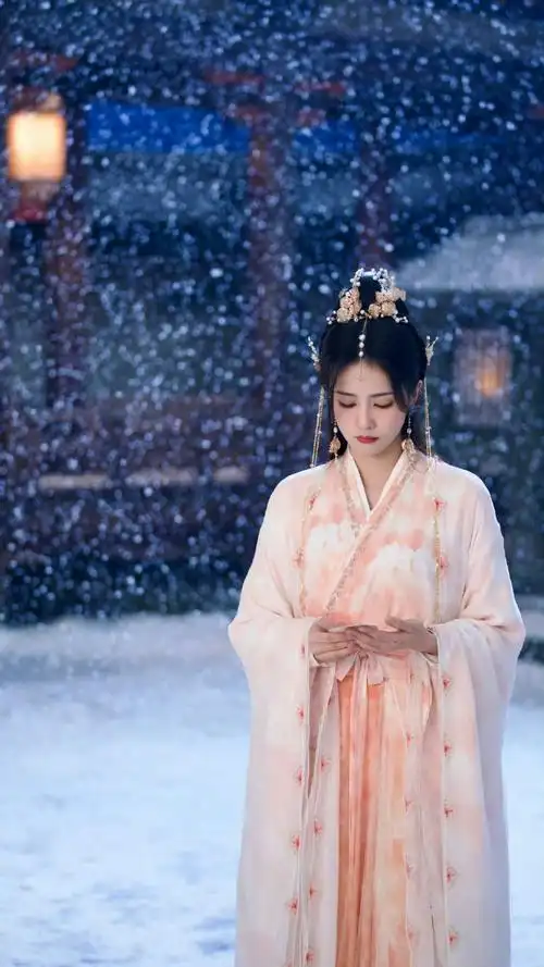 剧照#白鹿分享雪景下的叶夕雾,氛围感好足啊,古装造型适配度是真的高