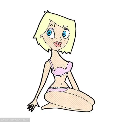 穿着内衣的卡通美女