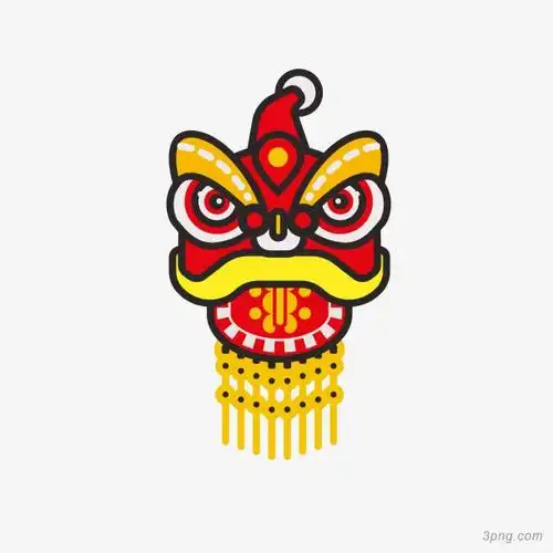 卡通狮子头png素材透明免抠图片-其他元素