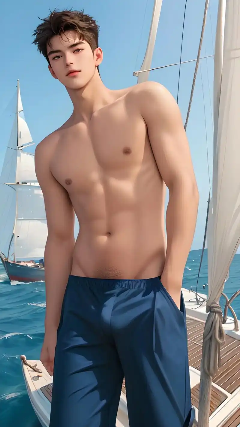 扬帆,起航!#ai绘画 #男生写真 #腹肌男孩 #腹肌 #从 - 抖音