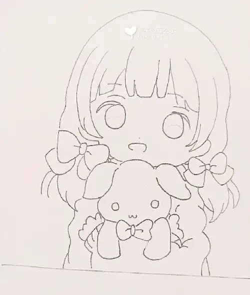 可爱女生简笔画小苗族q版简笔画卡通q版超萌的动漫女孩简笔画q版少女