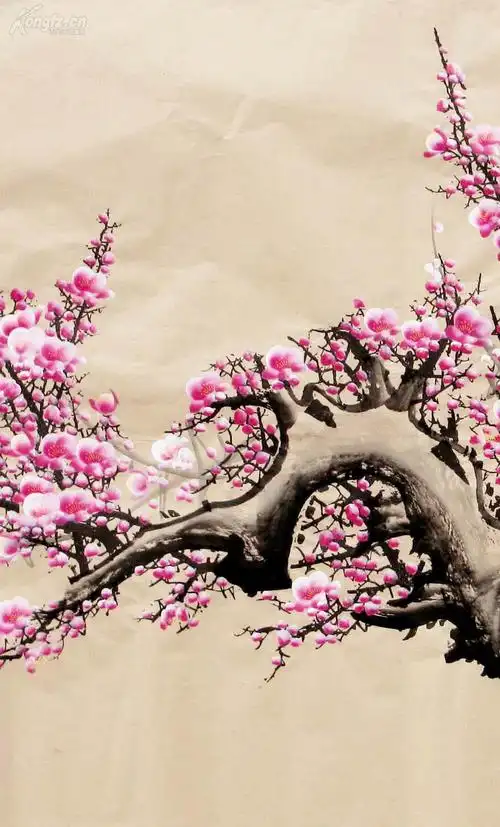 西门亚石国画六尺梅花《梅图一幅众人猜,冒雪凌霜笑口开.