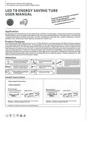 led灯管产品使用说明书(英文)