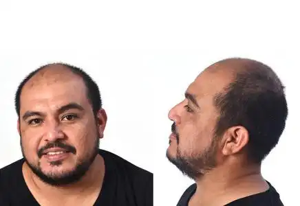 男子肖像拉丁男子正面和侧面照片