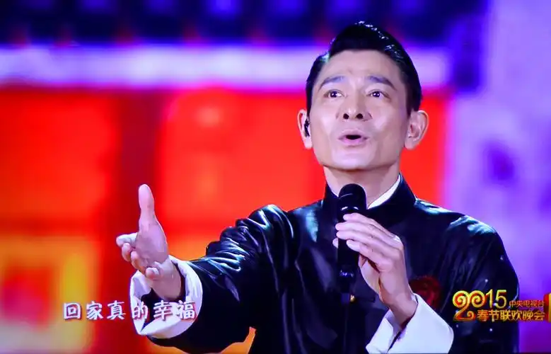 资料图,刘德华献唱2015央视春晚.