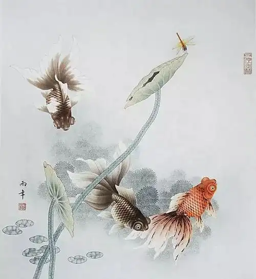 工笔金鱼,多姿多彩|画家|吉庆有余_网易订阅