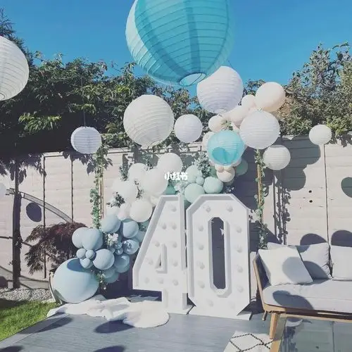 气球布置花园派对40岁男士生日