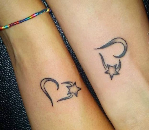 6江边风景纹身图案,黑色素描风景纹身设计,对于情侣来说,十分有趣独特