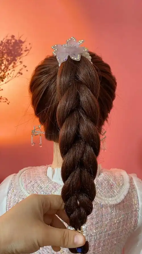 全民最火编发#一分钟速成麦穗高马尾