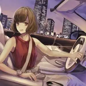 开车漫画小姐姐头像图片