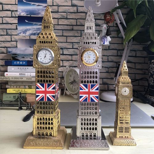 伦敦大笨钟模型bigben大本钟摆件金色30cm英国特色旅游纪念品家居