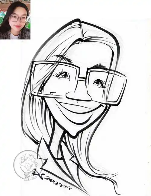 似颜绘学习线描基础肖像漫画绘画