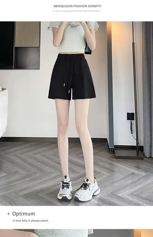 2024新款爆款三分热裤白灰色运动短裤女夏季美式休闲宽松裤子女 - 17