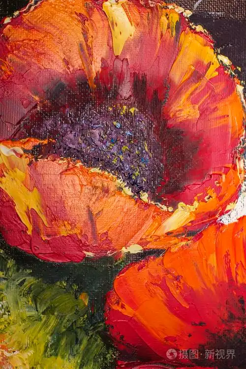 纹理油画鲜花艺术画彩色图像油漆