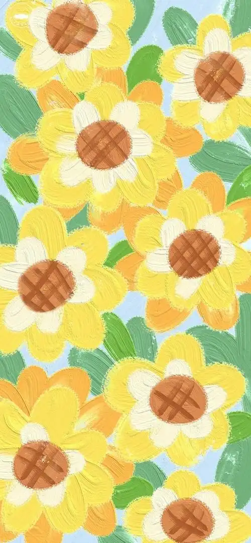 油画棒系列碎花壁纸