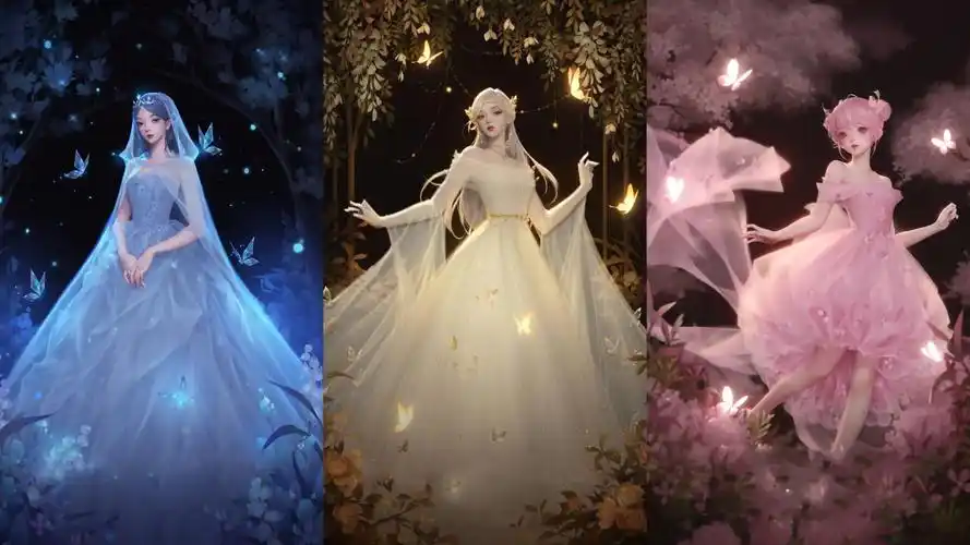 王者荣耀貂蝉小乔昭君唯美婚纱拼图4k游戏壁纸