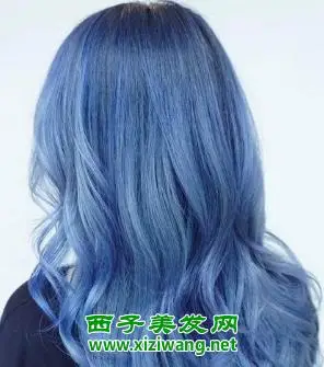 蓝色头发_蓝色头发怎么染好看_蓝色头发褪色后效果图_西子美发网www.