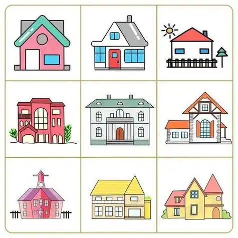 80种超可爱的小房子简笔画,留着教小朋友吧!