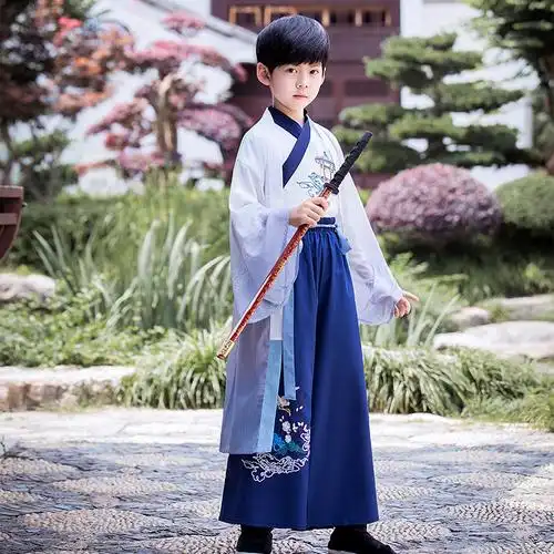 汉服男童春秋国学少爷秋装小男孩古风儿童公子唐装