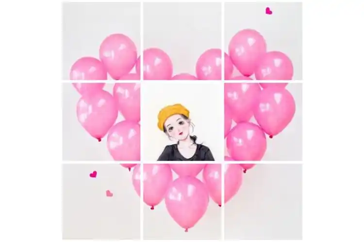 火爆朋友圈的九宫格爱心拼图