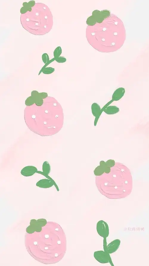 少女心粉色可爱油画风手机壁纸