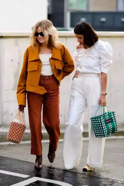 亚麻流行趋势微胖美女亚麻裤韵味十足