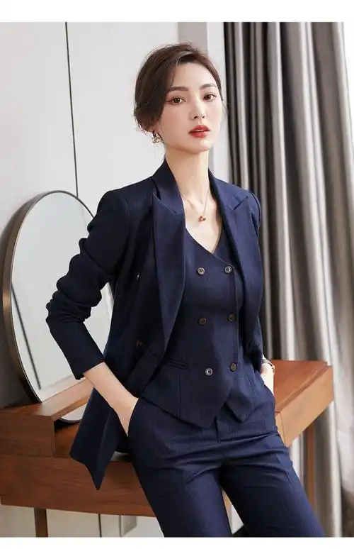 西装外套女春季2022新款时尚气质休闲西服上衣面试装职业正装套装藏青