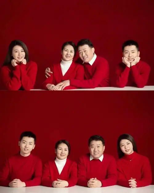 幸福温馨有爱的一家四口全家福