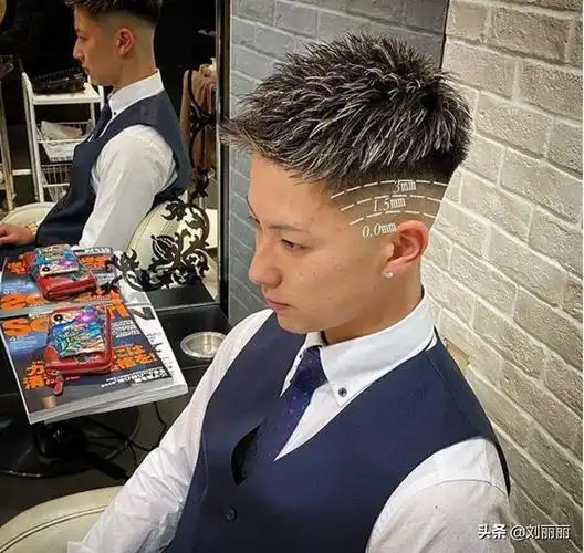 男长中分八字刘海图片