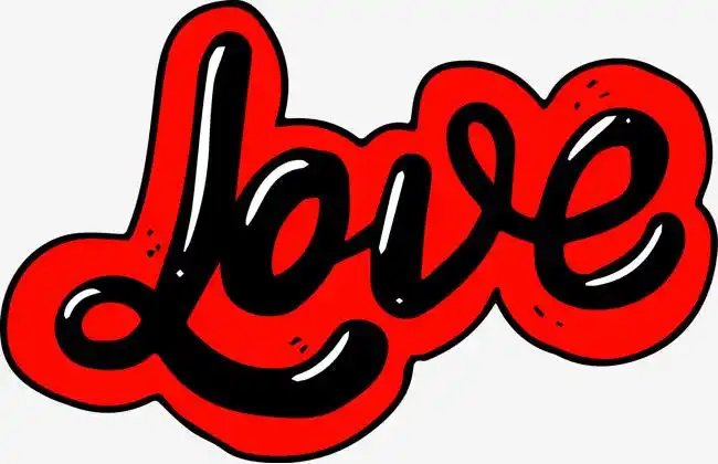 矢量红色英文love
