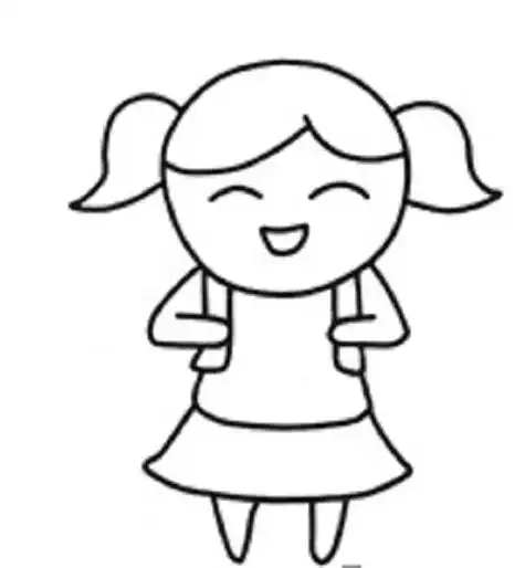 开心小女孩怎么画小女孩儿童简笔画画法步骤海豚简笔画幼儿海豚简笔画