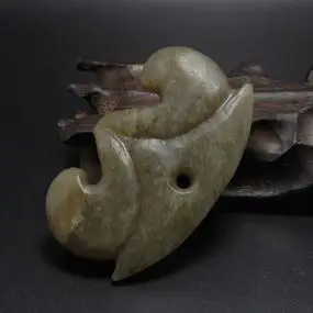 高古玉老玉收藏红山文化夏家店玉器和田玉勾云佩送证书