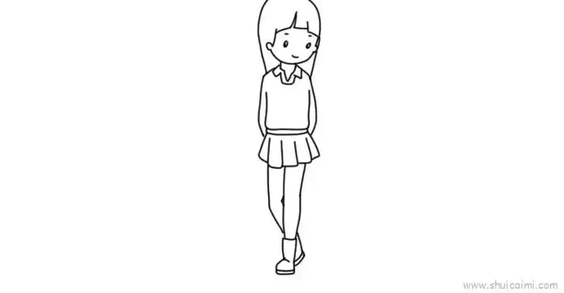 害羞儿童画怎么画 害羞简笔画步骤
