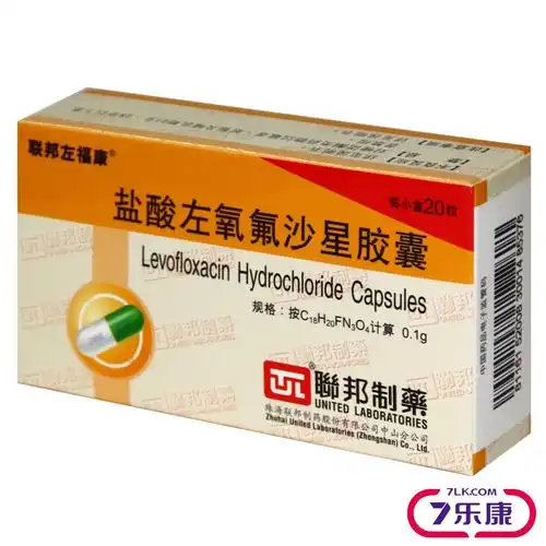 联邦左福康 盐酸左氧氟沙星胶囊 0.1g*20粒/盒