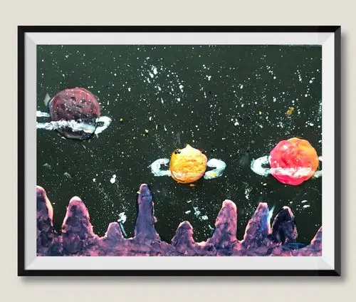 石槽阳光艺术中心陶子书画创意手工画 《星球》作品赏析