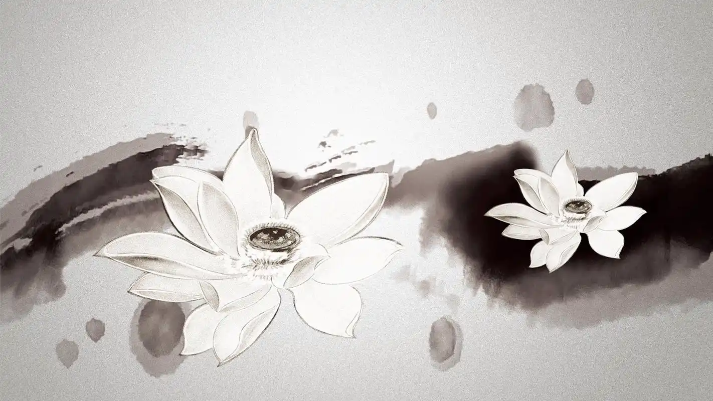 中国风工笔画荷花,艺术壁纸-回车桌面