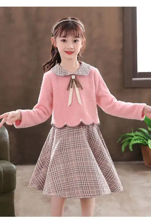 女童冬季连衣裙适合312岁小女孩穿的冬装公主裙新款网红洋气儿童裙子