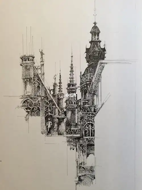 手绘欧洲建筑练习