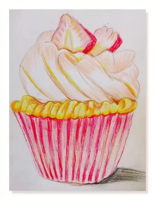 儿童创意美术彩铅美食画