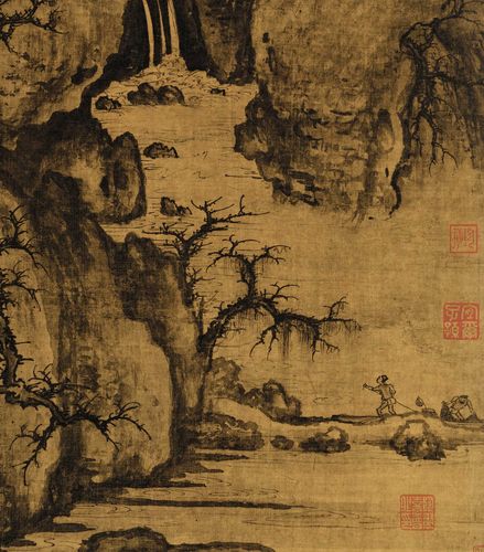 北宋郭熙早春绢本中国名家山水画临摹真迹复制国画