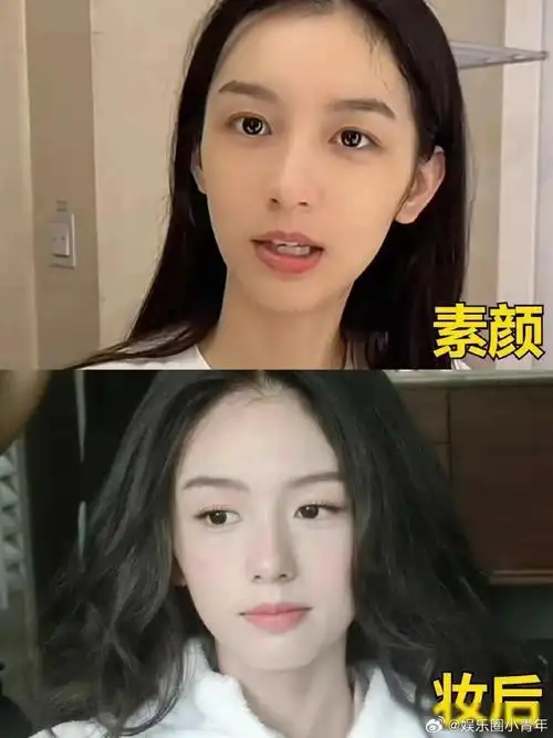 女明星化妆前后的对比