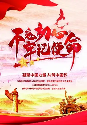 psd广告海报不忘初心牢记使命海报竖版素材