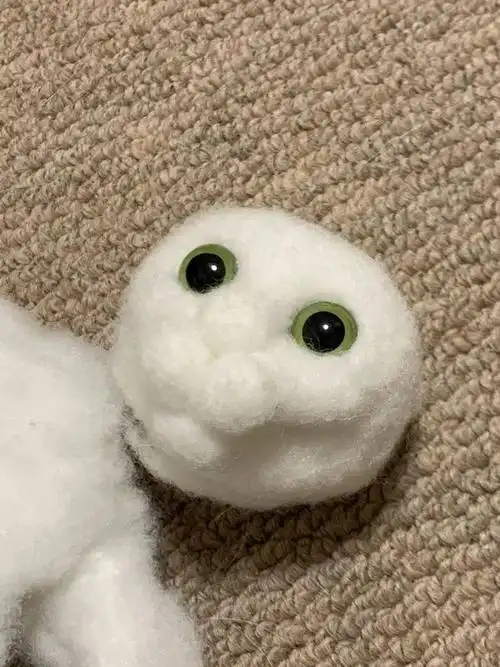 推主没有猫,于是用羊毛毡做了一只猫,但是感觉好奇怪,慎点!