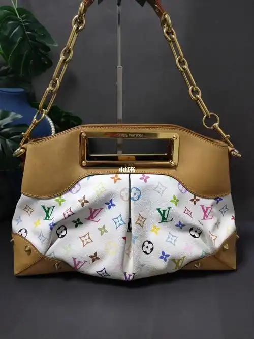 lv白三彩judy中号手提单肩包