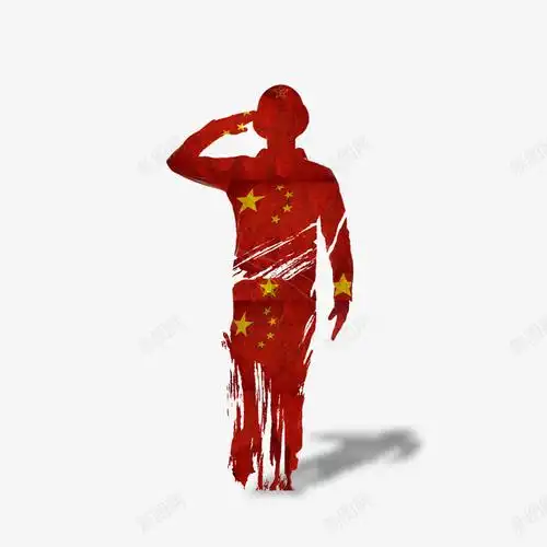 com 七七事变 卡通人物 卡通军人 敬礼军人 立正敬礼 红色人物 背景