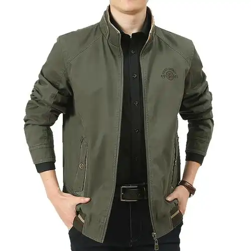 双面穿男士夹克男商务休闲男装中年夹克外套男春秋夹克衫秋装上衣夹克