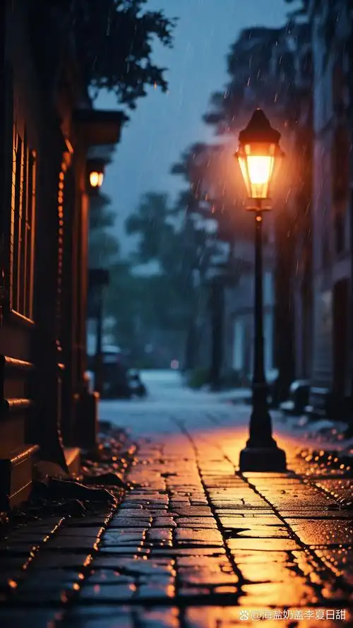 91夜晚路灯下的唯美夜景壁纸78 夜晚的路灯下,是城市的另一种韵味